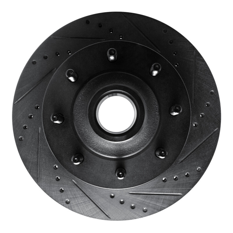 Ford F-350 Super Duty Brake Rotor (1) - Front Right - R1 Concepts - Drilled & Slotted - Black - `99-`02